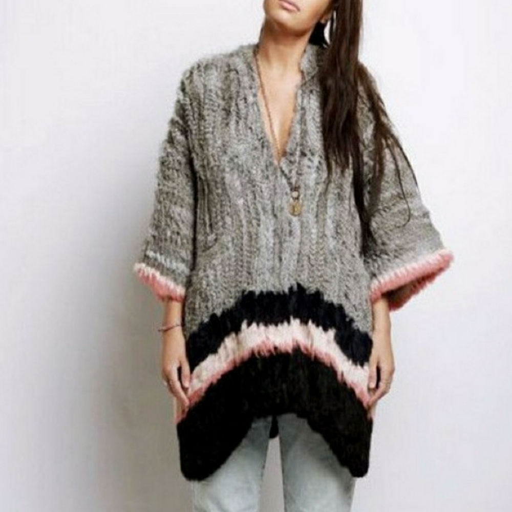 ISO ELIZABETH AND JAMES RABBIT FUR PONCHO/CARDIGAN